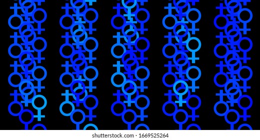 Light BLUE vector background with woman symbols. Simple design in abstract style with women’s rights activism. Simple design for your web site.