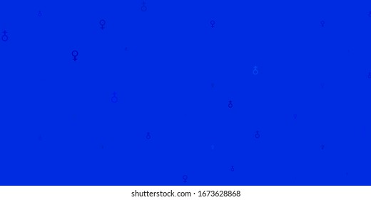Light BLUE vector background with woman symbols. Abstract illustration with a depiction of women's power. Design for International Women’s Day.