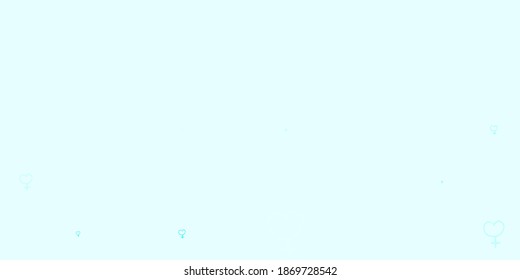 Light Blue vector background with woman symbols. Colorful illustration with gradient feminism shapes. Best design to show the power of women.