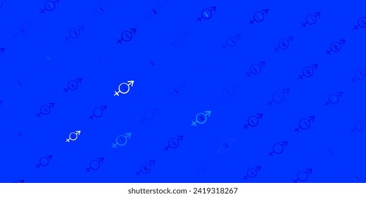 Light BLUE vector background with woman symbols. Colorful feminism symbols with a gradient in modern style. Simple design for your web site.