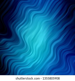 Light BLUE vector background with wry lines. Abstract illustration with gradient bows. Best design for your ad, poster, banner.