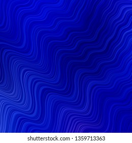 Light BLUE vector background with wry lines. Bright illustration with gradient circular arcs. Template for your UI design.