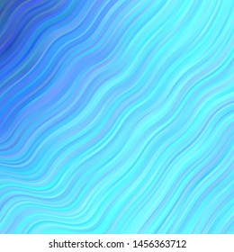 Light BLUE vector background with wry lines. Gradient illustration in simple style with bows. Pattern for ads, commercials.