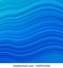 Light BLUE vector background with wry lines. Illustration in halftone style with gradient curves. Pattern for websites, landing pages.