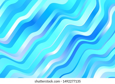 Light BLUE vector background with wry lines. Creative illustration in halftone style with gradient. Template for cell phone screens.