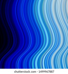 Light BLUE vector background with wry lines. Illustration in halftone style with gradient curves. Best design for your posters, banners.