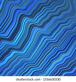 Light BLUE vector background with wry lines. Gradient illustration in simple style with bows. Best design for your posters, banners.