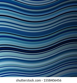 Light BLUE vector background with wry lines. Colorful illustration in circular style with lines. Best design for your ad, poster, banner.