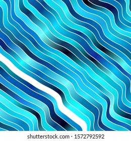 Light BLUE vector background with wry lines. Abstract illustration with gradient bows. Best design for your posters, banners.