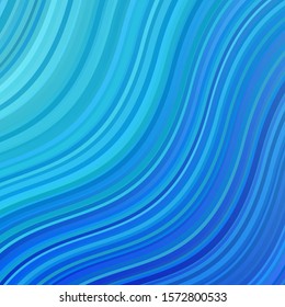Light BLUE vector background with wry lines. Bright illustration with gradient circular arcs. Design for your business promotion.