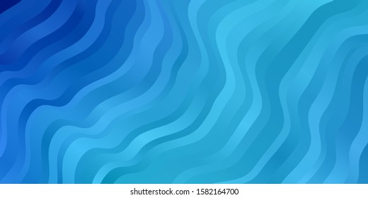 Light BLUE vector background with wry lines. Illustration in halftone style with gradient curves. Design for your business promotion.