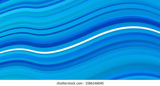Light BLUE vector background with wry lines. Illustration in halftone style with gradient curves. Pattern for websites, landing pages.