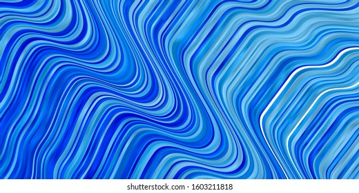 Light BLUE vector background with wry lines. Colorful abstract illustration with gradient curves. Design for your business promotion.