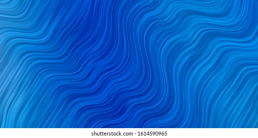 Light BLUE vector background with wry lines. Colorful illustration in circular style with lines. Pattern for business booklets, leaflets