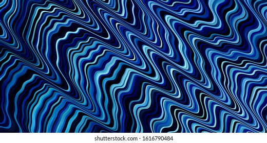 Light BLUE vector background with wry lines. Illustration in halftone style with gradient curves. Pattern for ads, commercials.