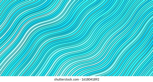 Light BLUE vector background with wry lines. Illustration in abstract style with gradient curved.  Best design for your ad, poster, banner.