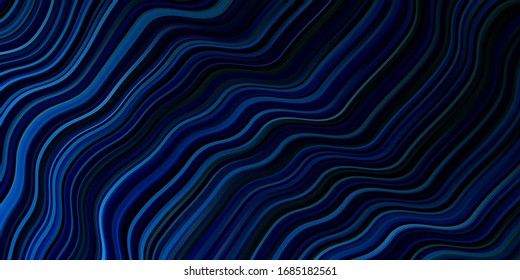 Fondo vectorial AZUL claro con líneas raras. Ilustración luminosa con arcos circulares degradados. Plantilla para teléfonos móviles.