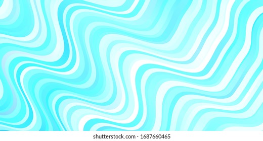 Light BLUE vector background with wry lines. Abstract illustration with bandy gradient lines. Pattern for websites, landing pages.