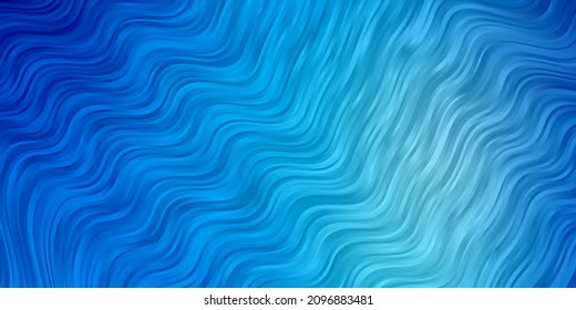 Light BLUE vector background with wry lines. Colorful illustration in circular style with lines. Smart design for your promotions.