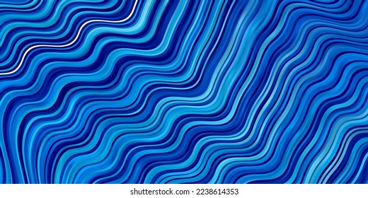 Light BLUE vector background with wry lines. Colorful illustration in circular style with lines. Smart design for your promotions.