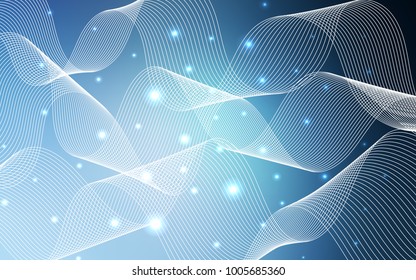 Light BLUE vector background with xmas confetti. Glitter abstract illustration with colorful confetti, ribbons. The pattern can be used for new year ad, booklets.