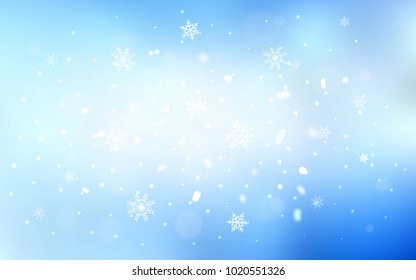 Light BLUE vector background with xmas snowflakes. Modern geometrical abstract illustration with crystals of ice. New year design for your ad, poster, banner.