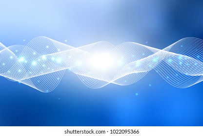 Light BLUE vector background with xmas confetti. Beautiful colored illustration with ribbon in celebration style. The pattern can be used for birthday gifts, congratulations.