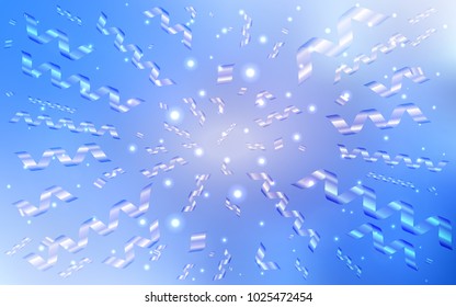 Light BLUE vector background with xmas confetti. Confetti on blurred abstract background with colorful gradient. New design for ad, poster, banner of your Party.