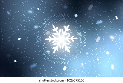 Light BLUE vector background with xmas snowflakes. Modern geometrical abstract illustration with crystals of ice. The pattern can be used for year new  websites.