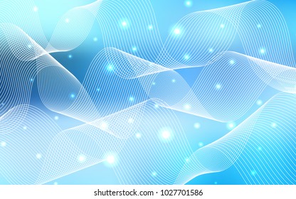 Light BLUE vector background with xmas confetti. Confetti on blurred abstract background with colorful gradient. The template can be used as a background for postcards.