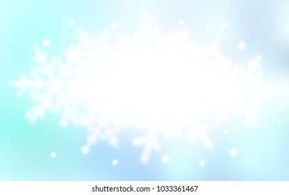 Light BLUE vector background with xmas snowflakes. Modern geometrical abstract illustration with crystals of ice. New year design for your ad, poster, banner.