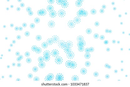 Light BLUE vector background with xmas snowflakes. Decorative shining illustration with snow on abstract template. The pattern can be used for new year ad, booklets.