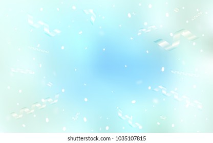 Light BLUE vector background with xmas confetti. Confetti on blurred abstract background with colorful gradient. New design for ad, poster, banner of your Party.