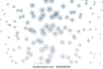 Light BLUE vector background with xmas snowflakes. Decorative shining illustration with snow on abstract template. The pattern can be used for new year ad, booklets.