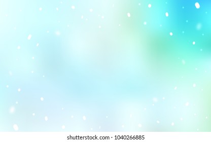 Light BLUE vector background with xmas snowflakes. Blurred decorative design in xmas style with snow. The pattern can be used for new year ad, booklets.
