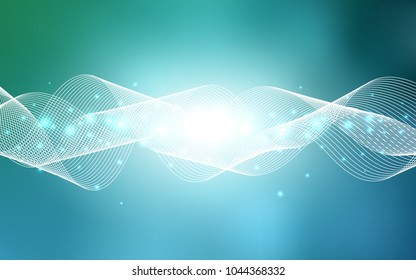 Light BLUE vector background with xmas confetti. Decorative shining illustration with ribbons on abstract template. The pattern can be used for carnival, festival leaflets.