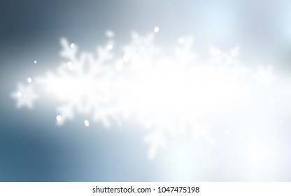 Light BLUE vector background with xmas snowflakes. Shining colored illustration with snow in christmas style. The pattern can be used for new year leaflets.