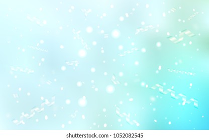 Light BLUE vector background with xmas confetti. Blurred decorative design in anniversary style with confetti. The pattern can be used for new year ad, booklets.