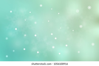 Light BLUE vector background with xmas snowflakes. Shining colored illustration with snow in christmas style. The pattern can be used for year new  websites.