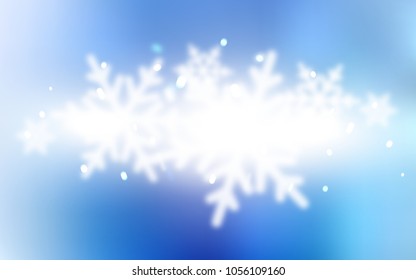 Light BLUE vector background with xmas snowflakes. Modern geometrical abstract illustration with crystals of ice. New year design for your ad, poster, banner.
