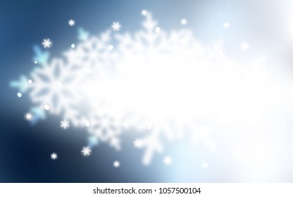 Light BLUE vector background with xmas snowflakes. Shining colored illustration with snow in christmas style. New year design for your ad, poster, banner.