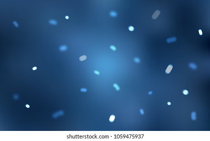 Light BLUE vector background with xmas snowflakes. Snow on blurred abstract background with gradient. New year design for your ad, poster, banner.