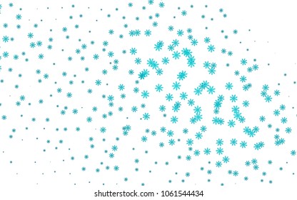Light BLUE vector background with xmas snowflakes. Glitter abstract illustration with crystals of ice. New year design for your business advert.