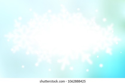 Light BLUE vector background with xmas snowflakes. Glitter abstract illustration with crystals of ice. The template can be used as a new year background.