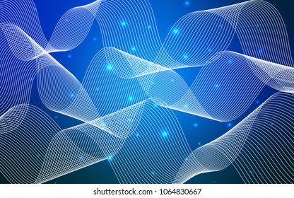 Light BLUE vector background with xmas confetti. Beautiful colored illustration with ribbon in celebration style. The pattern can be used for birthday gifts, congratulations.