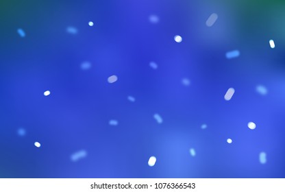 Light BLUE vector background with xmas snowflakes. Snow on blurred abstract background with gradient. The pattern can be used for new year ad, booklets.
