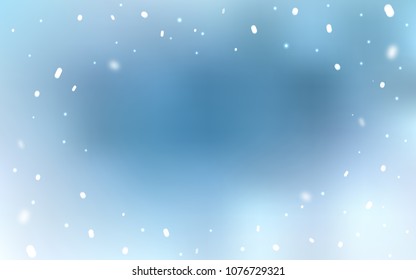 Light BLUE vector background with xmas snowflakes. Shining colored illustration with snow in christmas style. New year design for your ad, poster, banner.
