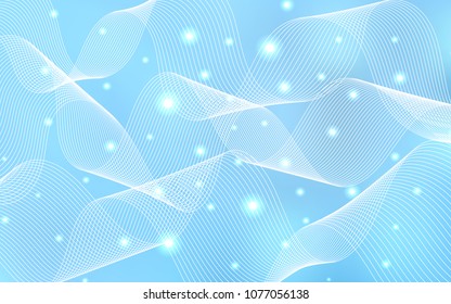 Light BLUE vector background with xmas confetti. Beautiful colored illustration with ribbon in celebration style. The pattern can be used for birthday gifts, congratulations.