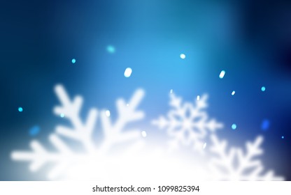 Light BLUE vector background with xmas snowflakes. Modern geometrical abstract illustration with crystals of ice. The pattern can be used for new year ad, booklets.