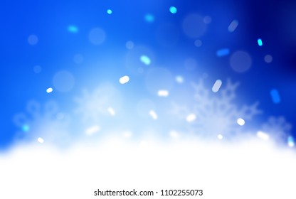 Light BLUE vector background with xmas snowflakes. Modern geometrical abstract illustration with crystals of ice. The pattern can be used for year new  websites.